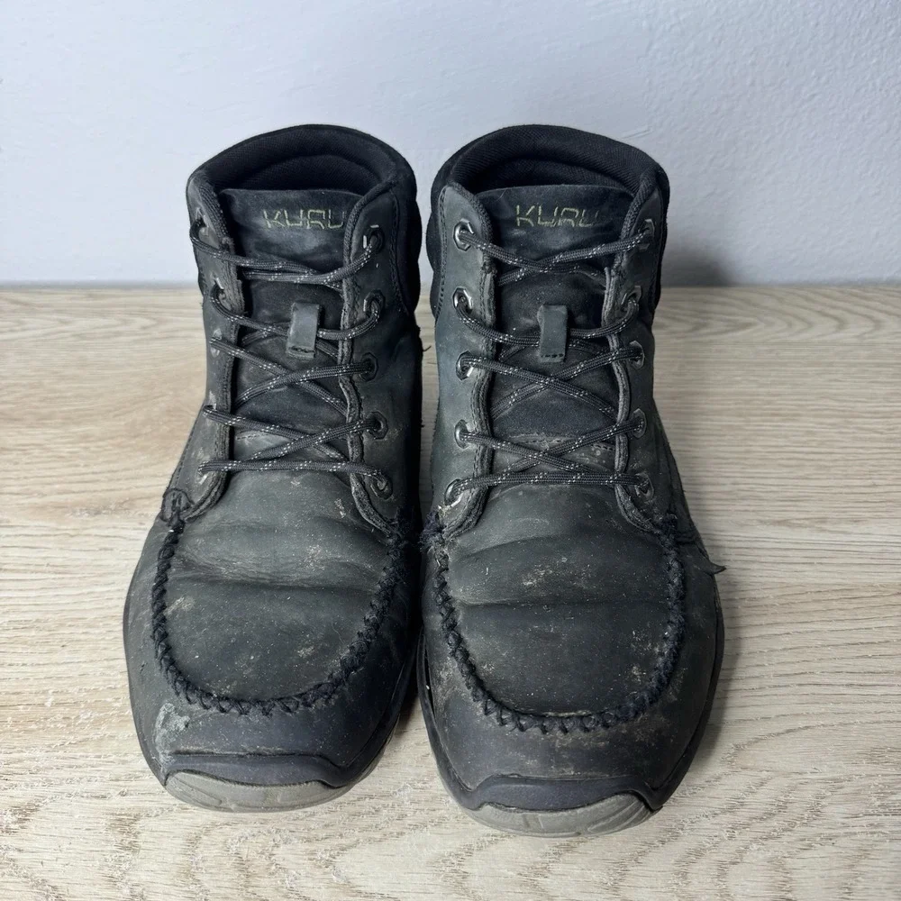 Kuru Quest Black Leather Plantar Fasciitis Chukka Boots Mens Size 10.5 M EU 42‎